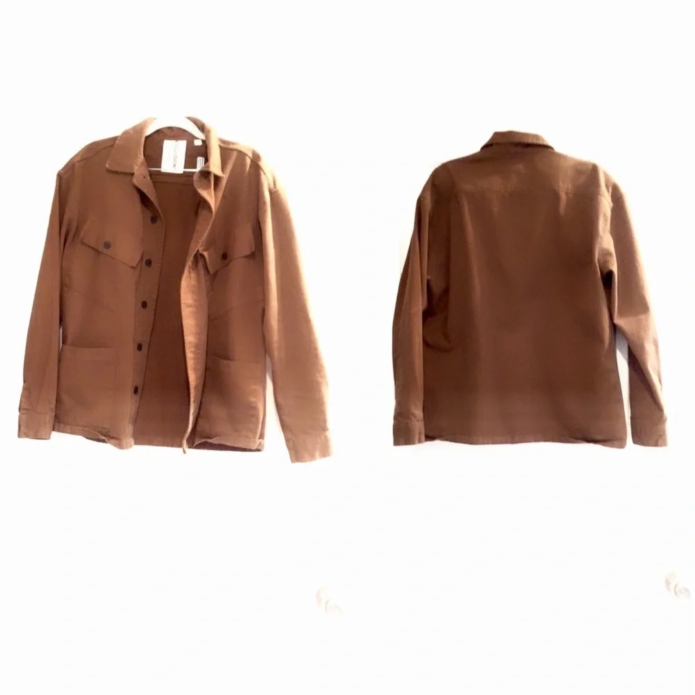 Collusion Men Jacket size XXS color brown collar button down front pockets